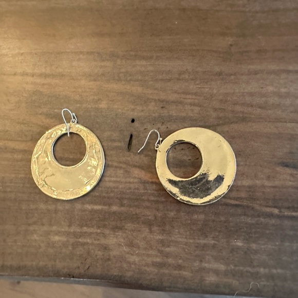 Cache Black & Silver Round Sparkling Dangle Earrings - Picture 2 of 5